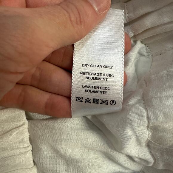 NEW FRAME Ruched Crop Puff Sleeve Blouse Blanc White - Picture 10 of 14